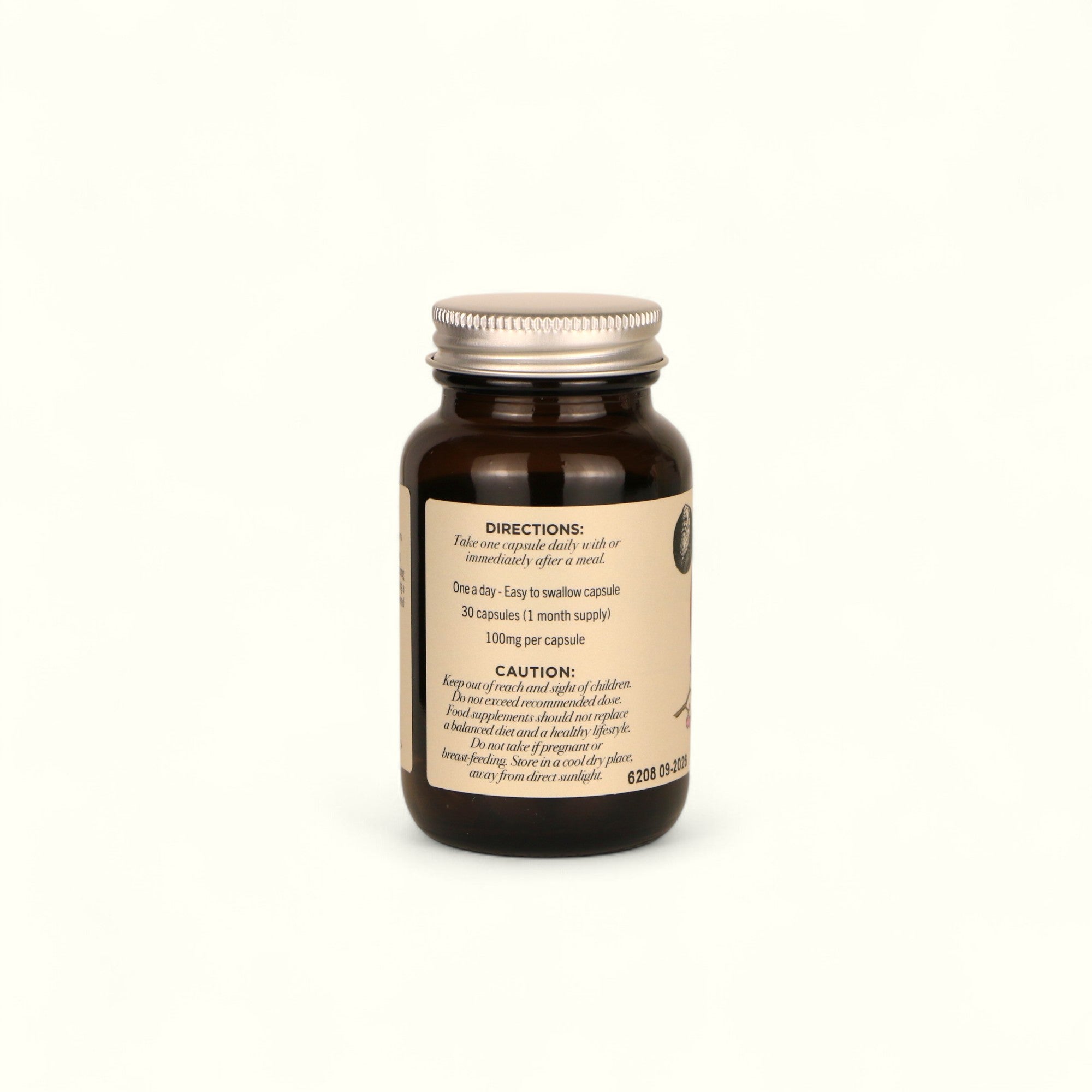 Napiers Japanese Energy CoQ10 bottle back label with directions and caution details
