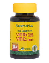 NaturesPlus Vitamin D3 1000IU Vitamin K2 100Mcg - Napiers