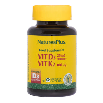 NaturesPlus Vitamin D3 1000IU Vitamin K2 100Mcg - Napiers