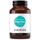 Viridian High Five Multivitamin brown glass bottle with turquoise label, 30 capsules