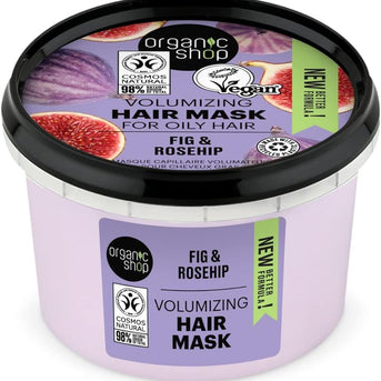 Organic Shop Volumizing Hair Mask for Oily Hair - Fig & Rosehip