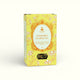Napiers Chamomile Flower Tea 100g box angled view showing yellow floral design with loose herbs displayed in window panel