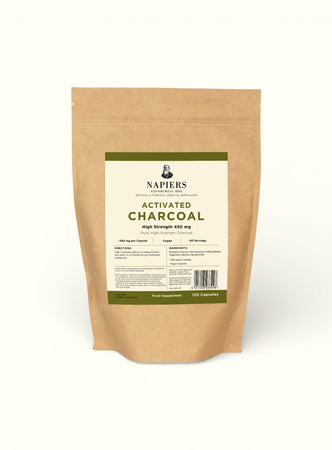 Napiers Activated Charcoal - Pure, High-Strength Charcoal 450mg