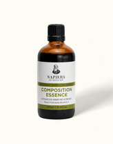Napiers Composition Essence 500ml amber glass bottle with black cap and white label featuring the Napiers Edinburgh 1860 crest