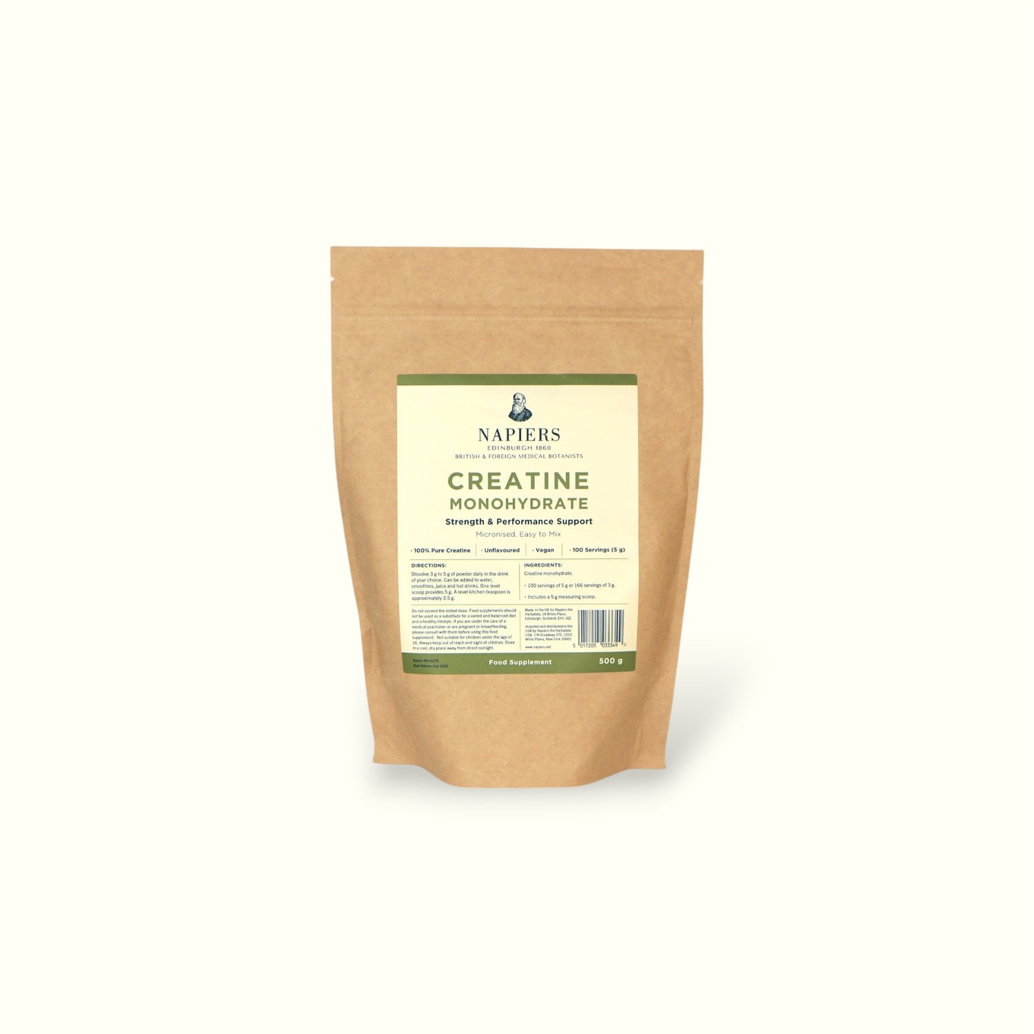 Napiers Creatine Monohydrate Powder 500g
