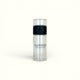 Napiers Double-Walled Glass Tea Flask with transparent glass, black silicone band, and branded text