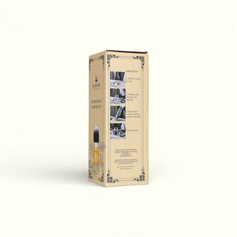 Napiers Double-Walled Glass Tea Cup packaging showing back with usage directions and step-by-step instructions