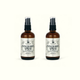 Twin pack of two Napiers Hypochlorous Spray bottles with black spray nozzles and white labels