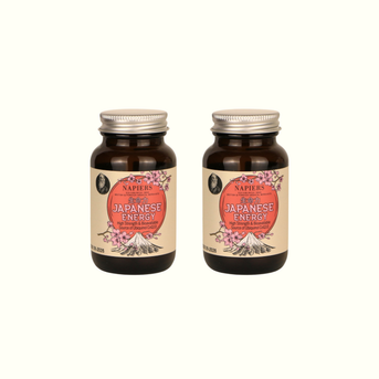 Twin pack of Napiers Japanese Energy high strength bioavailable CoQ10 ubiquinol bottles