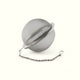Stainless steel 2 inch mesh ball tea infuser with hinged opening and chain attachment for brewing loose leaf tea