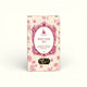 Napiers Rosy Calm Tea 100g box with cream background, pink rose pattern, and ornate frame label displaying loose leaf tea.