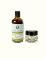 Napiers Sinus Support Bundle with amber tincture bottle and herbal rub cream jar