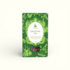 Napiers Springtime Herbal Tea Blend 100g box with green packaging, ornate frame label, and loose herb window display