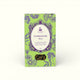 Napiers Summertime Herbal Tea Blend 100g box with lime green background, purple floral illustrations, and loose herb window display