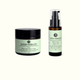 Napiers Wild Yam Duo featuring 60ml Skin Cream jar and 50ml Body Oil pump bottle with pale green labels