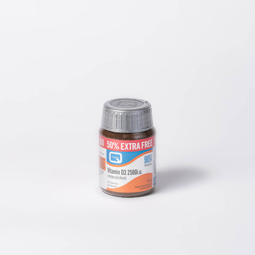 Quest Vitamin D3 2500iu - 90 Capsules - Napiers